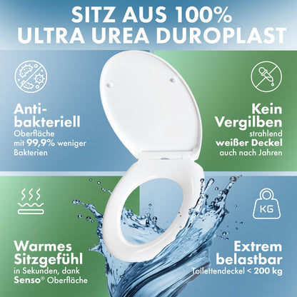 DomuSPA WC-Sitz mit Absenkautomatik, antibakteriell, Quick-Release