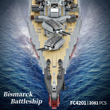 MISINI Technik FC4201 Bismarck Klemmbausteine - WWII Schlachtschiff