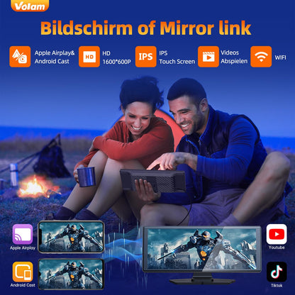 Volam 9.26 Zoll tragbarer CarPlay Bildschirm mit Android Auto