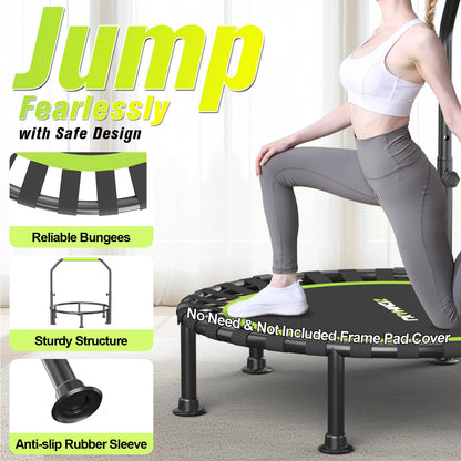 ZCMHAXJ Trampolin klappbar, Ø 101,6 cm, bis 204 kg, mit Haltegriff