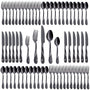 Seeshine Besteckset 60-teilig für 12 Personen – Schwarz. Schwarzes Tafelbesteck zum Servieren und Essen von Speisen.