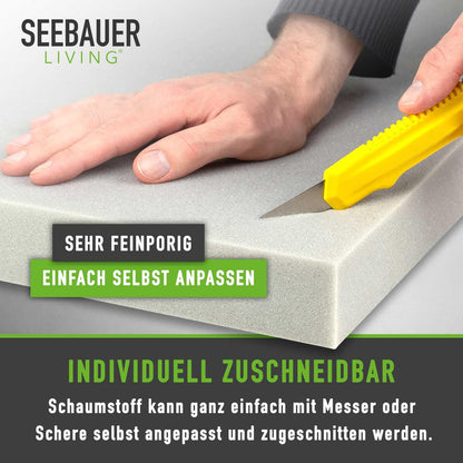 SEEBAUER living Schaumstoff RG 60/70 Polsterplatte - 160x40x5 cm