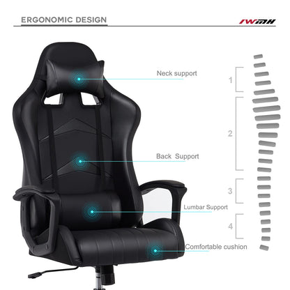 IntimaTe WM Heart Gaming Stuhl Ergonomischer Gamer Schwarz