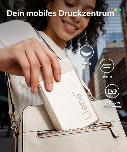 Liene Pearl N200 Pro Mini Fotodrucker mit 50 Fotos und 5 Farbbändern