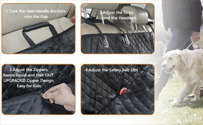 ANOSOSPECIAL Autoschondecke Hund Rückbank wasserdicht ISOFIX 135 cm