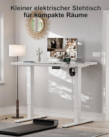 Airfish Schreibtisch höhenverstellbar elektrisch 80x60 cm weiss