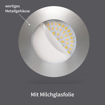 Scandinavian home 6er LED Spot Set Ø 68mm Warmweiss Edelstahl