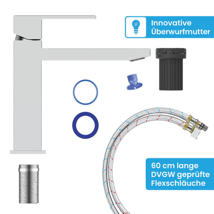 Bächlein Imatra Badarmatur Einhebelmischer, kantig Chrom