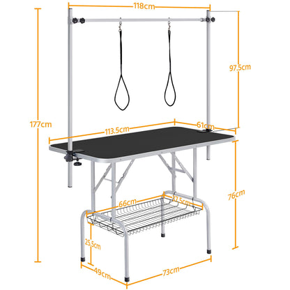 Yaheetech Höhenverstellbarer Trimmtisch gross – 118x60 cm