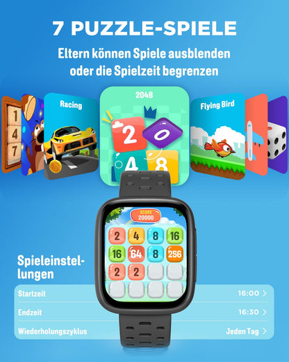 BIGGERFIVE BRAVE 3 Kinder Smartwatch 1,8" AMOLED wasserdicht Schwarz