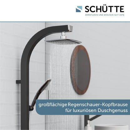 Schütte MADAGASKAR Duschsystem - Schwarz mit Ablage 60060
