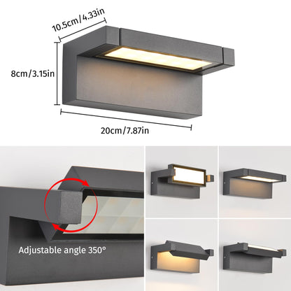 KUKAK LED Aussenwandleuchte KY14 IP65 3000K schwenkbar Dunkelgrau