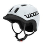 woom READY Kinder-Fahrradhelm, Pale Grey, Grösse S (50–53 cm) mit flexiblem Schirm und Drehrad