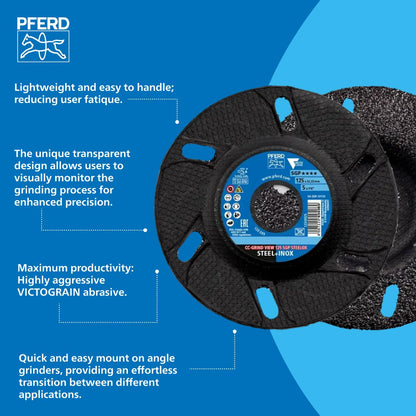 PFERD CC-GRIND VIEW Schleifscheiben SGP STEELOX 125mm (10er Pack)