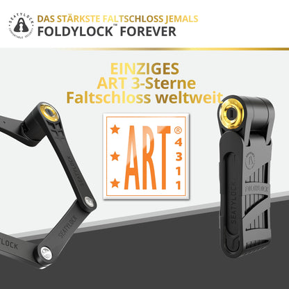 FoldyLock Forever Faltschloss mit Schlüssel – Sold Secure Gold 90 cm