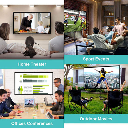 Projektor-Leinwand 100 Zoll mit Ständer - Tragbar 4K HD 16:9