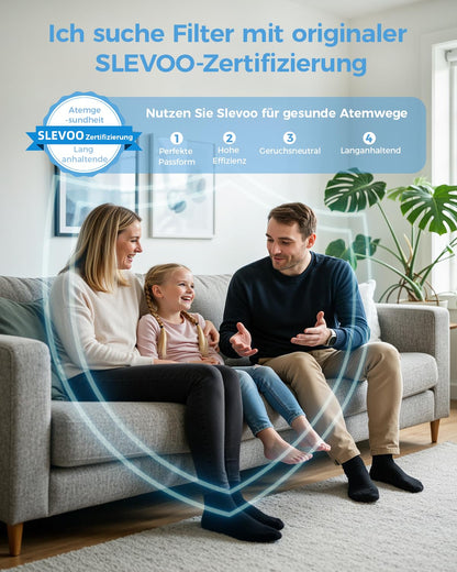 Slevoo BS-20 Luftreiniger mit H13 HEPA Filter für Räume bis 102 m²