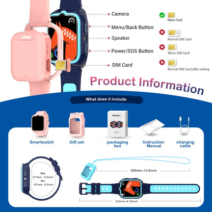 Blackview Z30 Kinder-Smartwatch mit GPS, 4G und SOS, Rosa