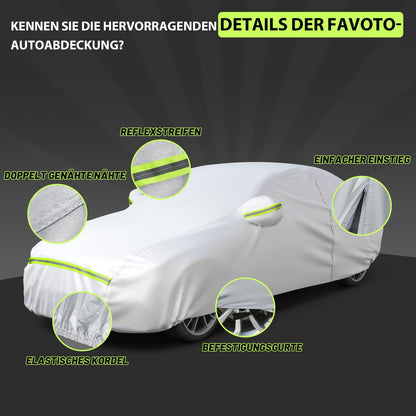 Favoto Autoabdeckung Vollgarage für Limousinen 450-495 cm, silber