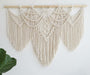 UXORSN Makramee Wandbehang Boho Wandteppich Baumwolle 110 x 82 cm, handgewebt mit Holzstab