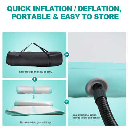 FBSPORT Airtrack Matte Turnmatte – 3M x 10cm dick, inkl. Luftpumpe