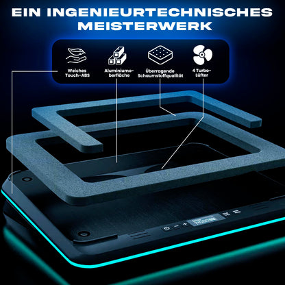 KLIM Turbofrost Gaming Laptop Kühlpad bis 17 Zoll - Schwarz