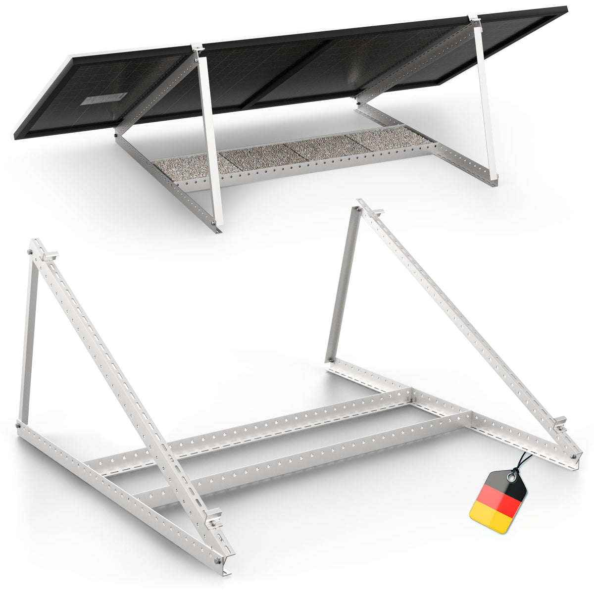 SolarXon Solarmodul Halterung MB1-118, Aluminium, 118 cm, 0–90°, verstellbare Aufständerung