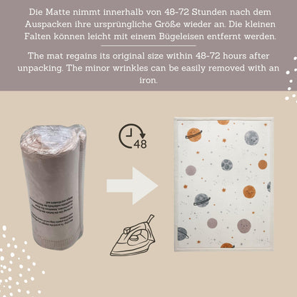 Hakuna Matte Spielmatte Baby Planeten 200x150 cm mit Memory-Schaum