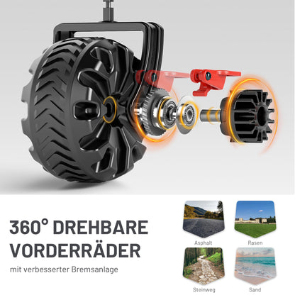 TIMBER RIDGE XXL Bollerwagen Faltbar – Breite Reifen, Bremsen 200L