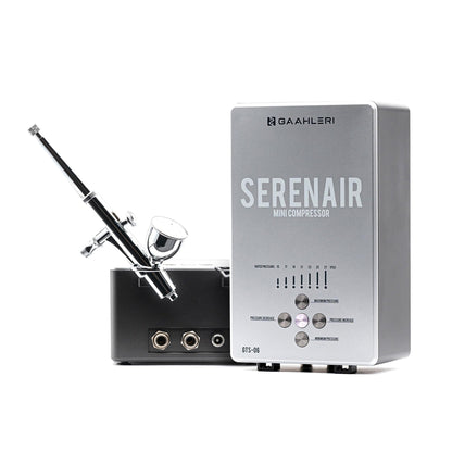 Gaahleri Airbrush-Set Ambition GTS-06 mit Serenair Mini-Kompressor, Airbrush-Pistole und Schlauch