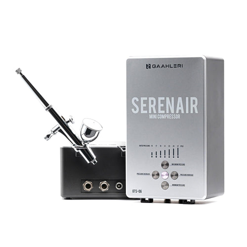 Gaahleri Airbrush-Set Ambition GTS-06 mit Serenair Mini-Kompressor, Airbrush-Pistole und Schlauch