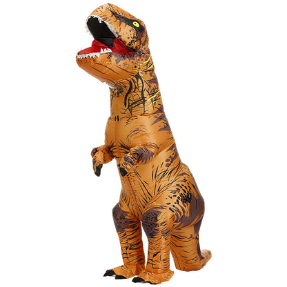 TO.BE.NO.1 Aufblasbares T-Rex Dinosaurier-Kostüm Erwachsene Braun aus Polyester mit Gebläse