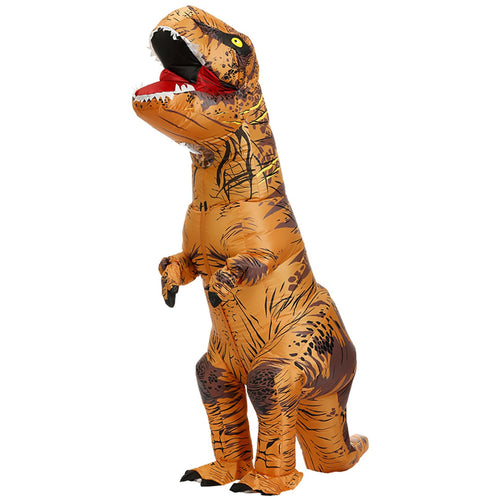 TO.BE.NO.1 Aufblasbares T-Rex Dinosaurier-Kostüm Erwachsene Braun aus Polyester mit Gebläse