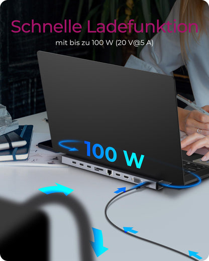 ICY BOX IB-DK2106a-CPD USB-C Docking Station - Dual Monitor