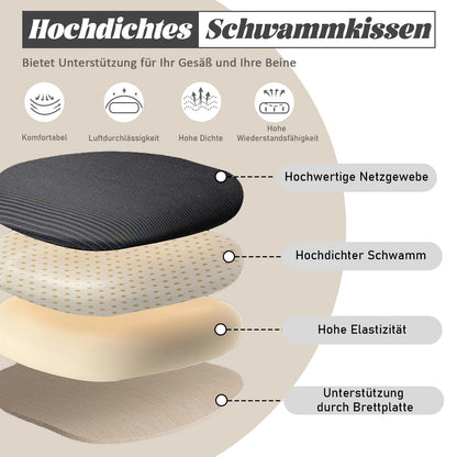 Durrafy Ergonomischer Bürostuhl Drehstuhl mit Kopfstütze - Schwarz