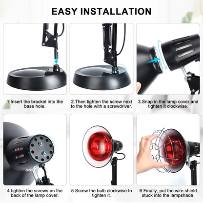 Cozion Infrarotlichtlampe 150W - Rotlicht Wärmelampe für Zuhause