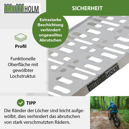 TRUTZHOLM Auffahrrampe klappbar Alu 228 cm 340 kg – Grau
