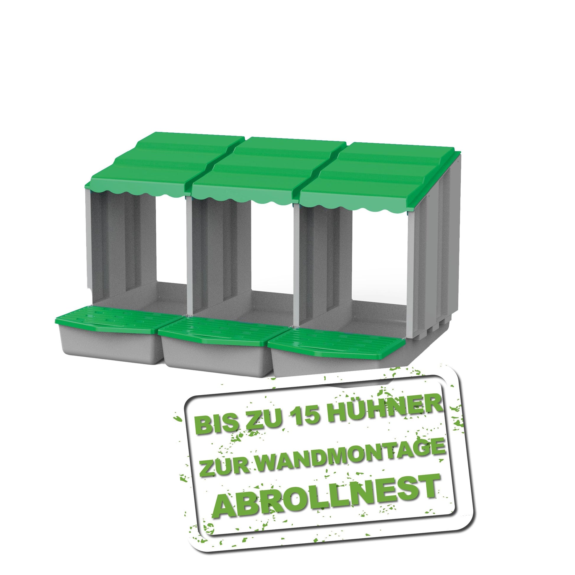 Meine Hennen Hühner-Legenest Abrollnest aus Kunststoff zur Wandmontage mit schrägem Dach und Klappe