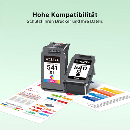WISETA PG-540 XL CL-541 XL Tintenpatronen Multipack für Canon Pixma