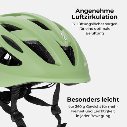 PUKY Helmet M Kinderhelm Grün, Fahrradhelm für 54-58 cm Kopfumfang