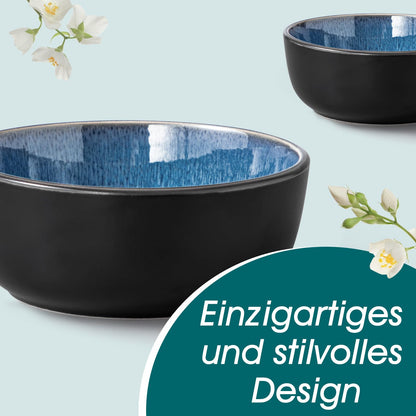 vancasso PLAYA Steingut Geschirrset 18tlg für 6 P. - Blau