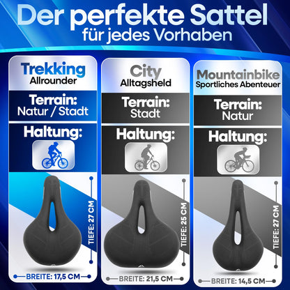 NEXTCOVER Fahrradsattel Memory-Foam 3.0, ergonomisch, Damen & Herren