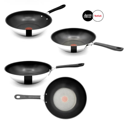 Tefal Jamie Oliver Wokpfanne 28 cm Edelstahl Antihaft Induktion