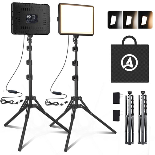 StudioLine LED Video Licht Set – Dimmbar 2er Pack 2800-6500K