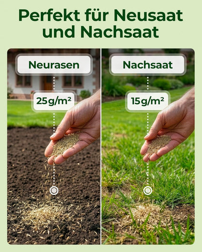 Natureflow Rasensamen schnellkeimend, Nachsaat, 5 kg für 200 m²