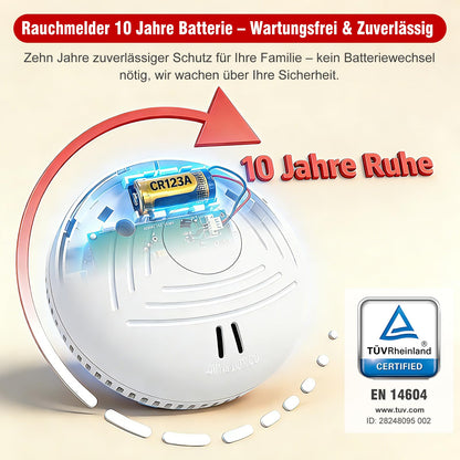 DAYTECH Rauchmelder 10 Jahre Batterie, 6er Set mit Magnethalterung