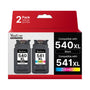Valuetoner 540XL 541XL Druckerpatronen Multipack kompatibel für Canon, PG-540XL Schwarz und CL-541XL Farbe