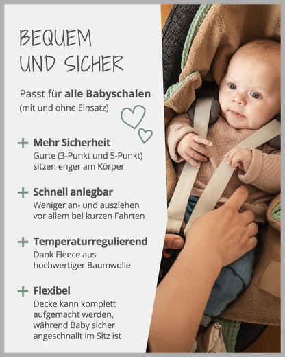 ULLENBOOM Einschlagdecke Babyschale OEKO-TEX Waldfreunde