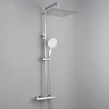 Auralum Duschsystem Thermostat Regendusche 30x30 cm - Chrom: Chromfarbenes System zum Duschen, reguliert Wassertemperatur und bietet breiten Strahl.