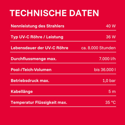 T.I.P. UV-C Strahler SPU 36000 UV Edelstahl für Pools und Teiche